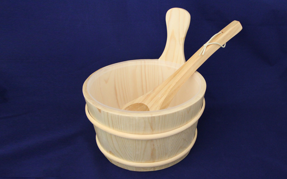 AHŞAP SAUNA KOVA VE KEPÇE SET